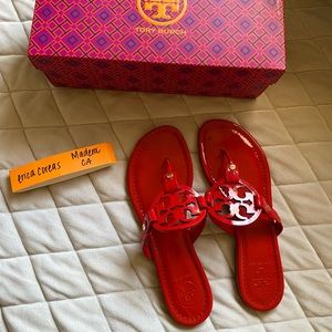 Red Tory Burch Miller Sandals